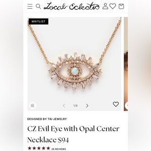 local eclectic - Cz & Opal Evil Eye Necklace 14k gold plated by Rudiment